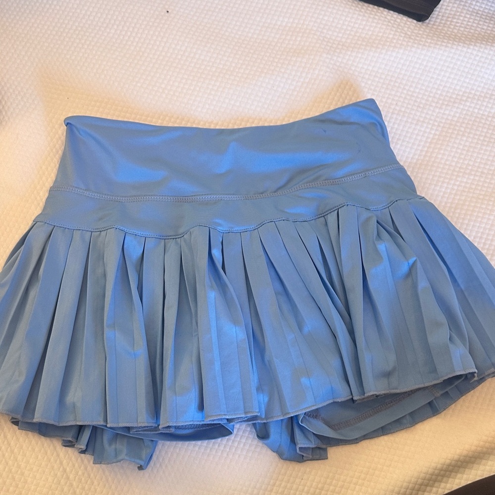 Gold Hinge Blue Pleated Skirt Size XS